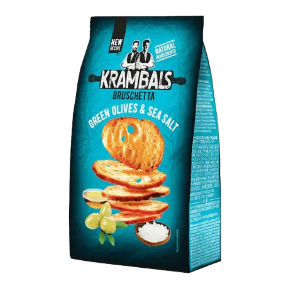 Krambals Bread Chips Green Olive & Sea Salt (12x70g)
