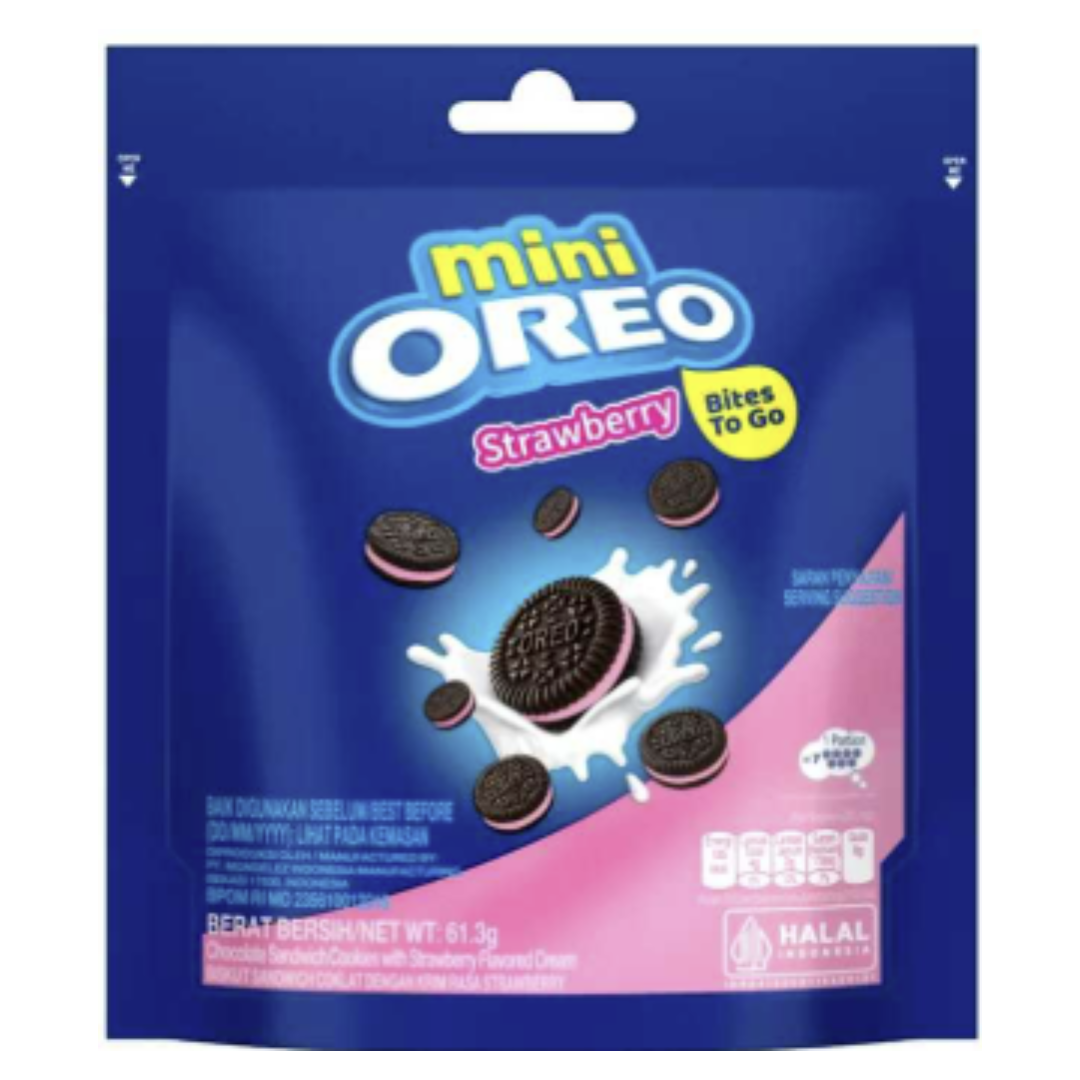 Oreo Mini Biscuit Strawberry Pouch (24x61.3g)