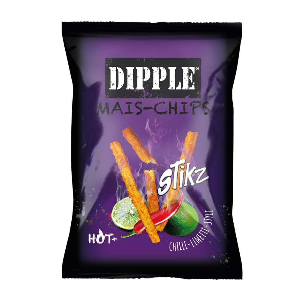 Dipple Corn Chips Stikz Hot+ Chilli Lime Style (26x90g)