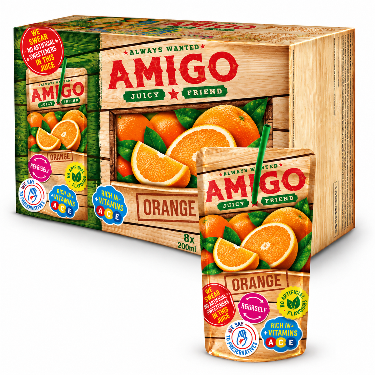 Amigo Orange Fruit Drink (16x200ml)