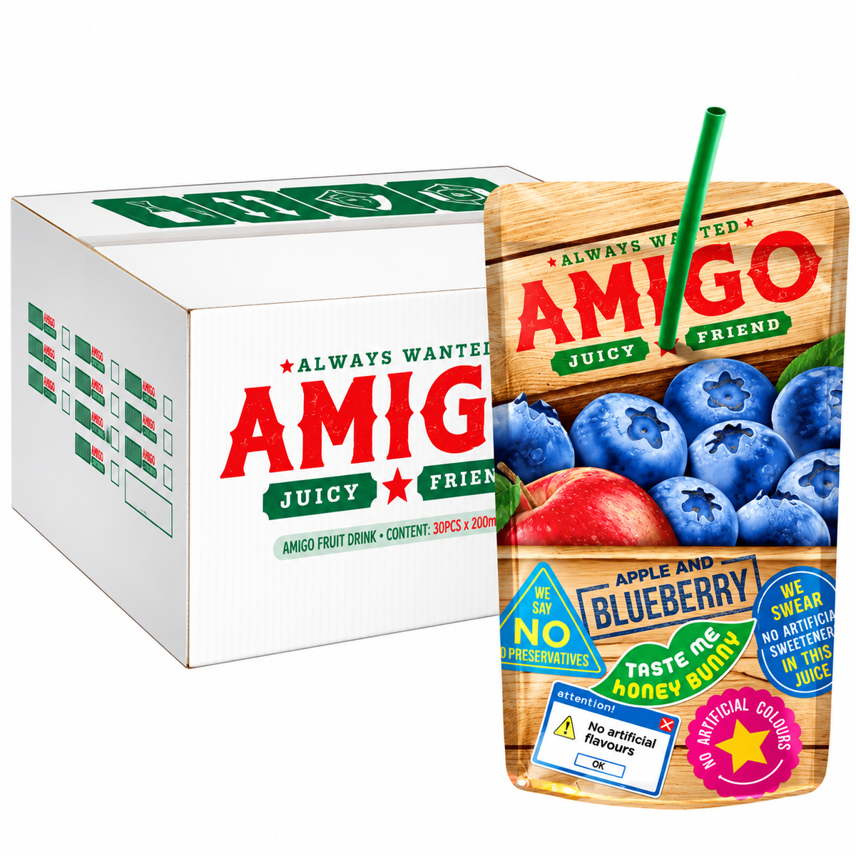 Amigo Blueberry Fruit Drink (30x200ml)