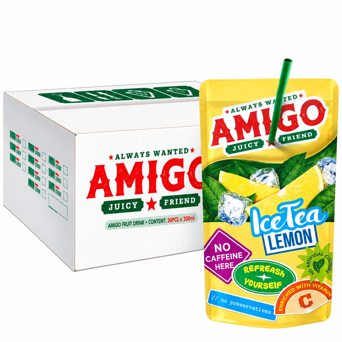 Amigo Ice Tea Lemon Fruit Drink (30x200ml)