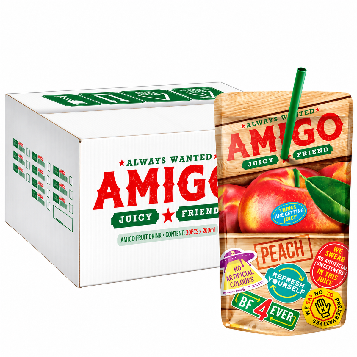 Amigo Peach Fruit Drink (30x200ml)