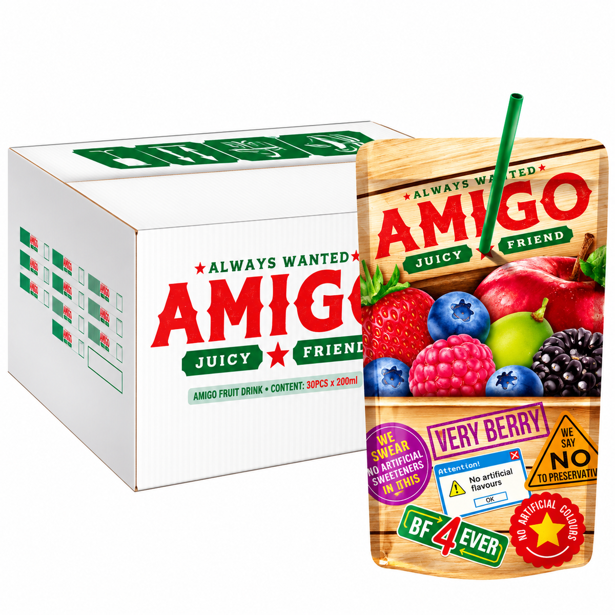 Amigo Very Berry Fruit Drink (30x200ml)