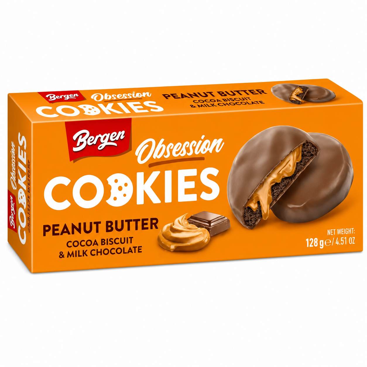 Bergen Obsession Cocoa & Peanut Butter Cookies (18x128g)