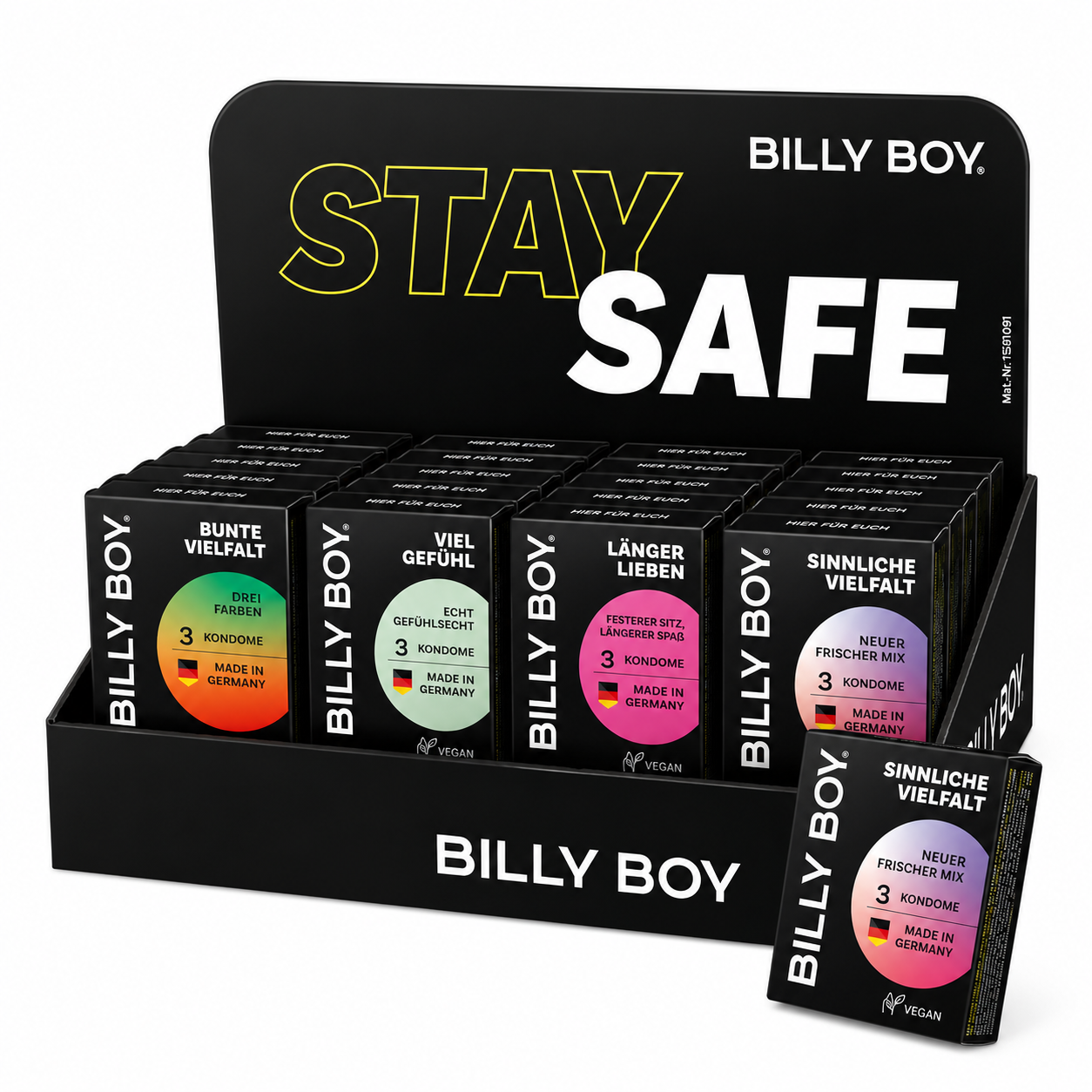 Billy Boy Kondome Thekendisplay 4-Sorten 28x3er