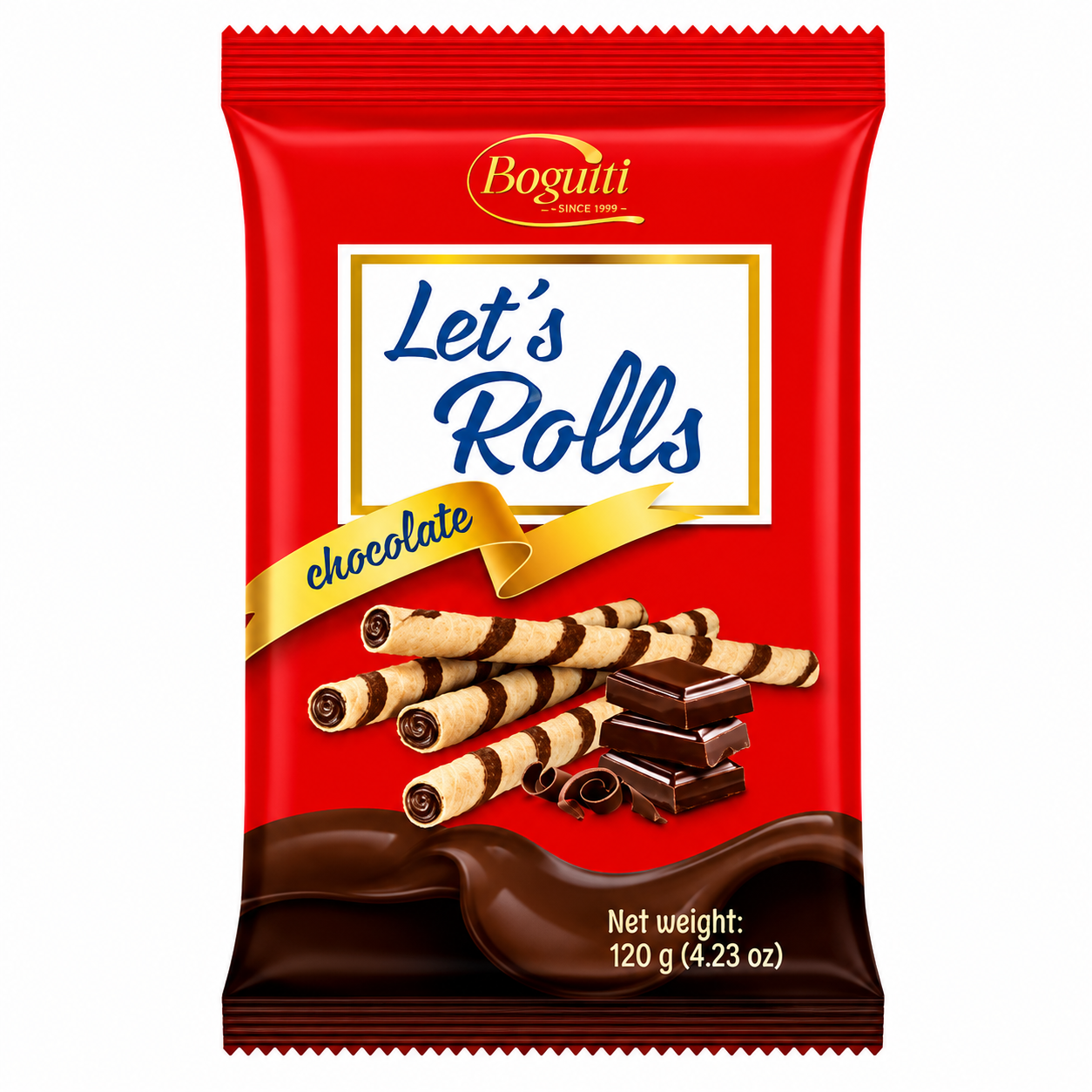 Bogutti Let's Roll Filled Wafer Rolls Chocolate (16x120g)