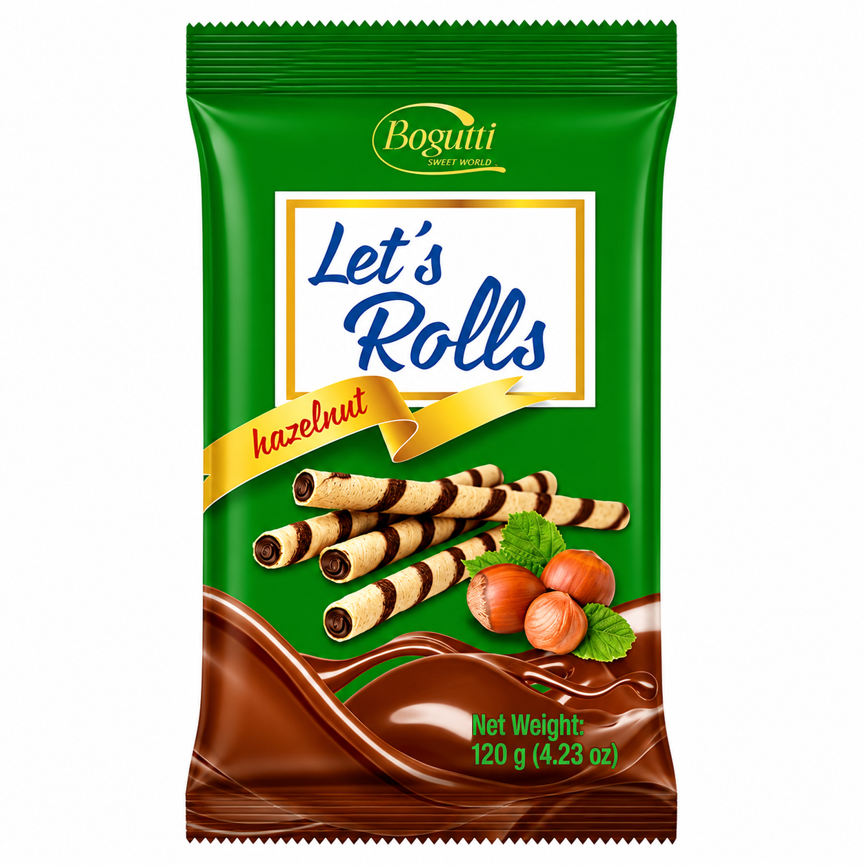 Bogutti Let's Roll Filled Wafer Rolls Hazelnut (16x120g)
