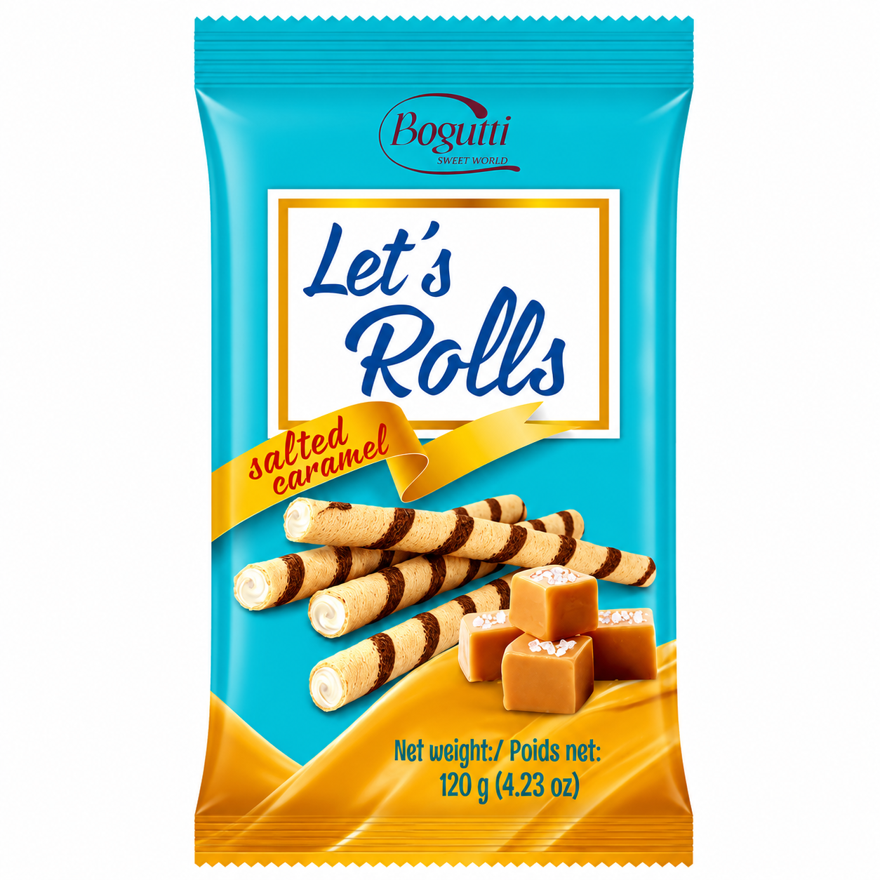 Bogutti Let's Roll Filled Wafer Rolls Salted Caramel (16x120g)