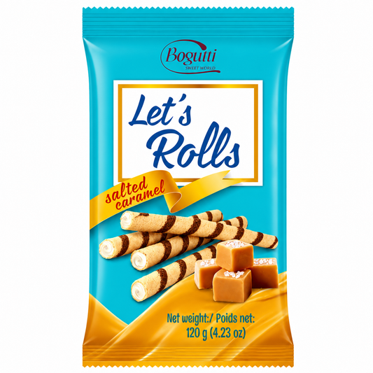 Bogutti Let's Roll Filled Wafer Rolls Salted Caramel (16x120g)