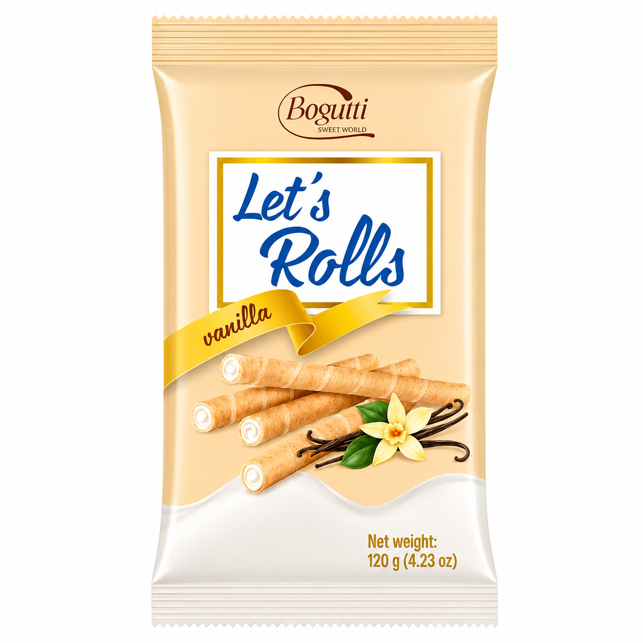Bogutti Let's Roll Filled Wafer Rolls Vanilla (16x120g)