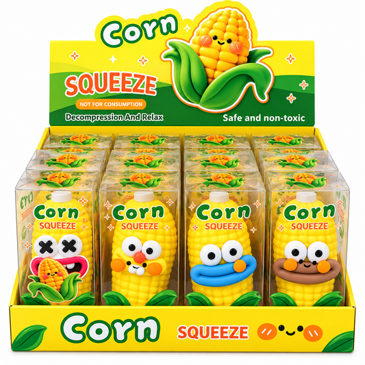 Squishys Crunchy Maiskolben mit Gesicht (1x12er Pack)