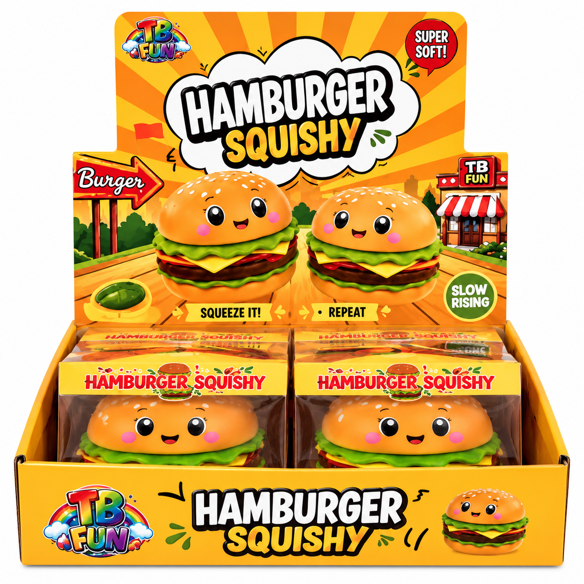 Squishy XL Hamburger 17cm (1x12er Pack)