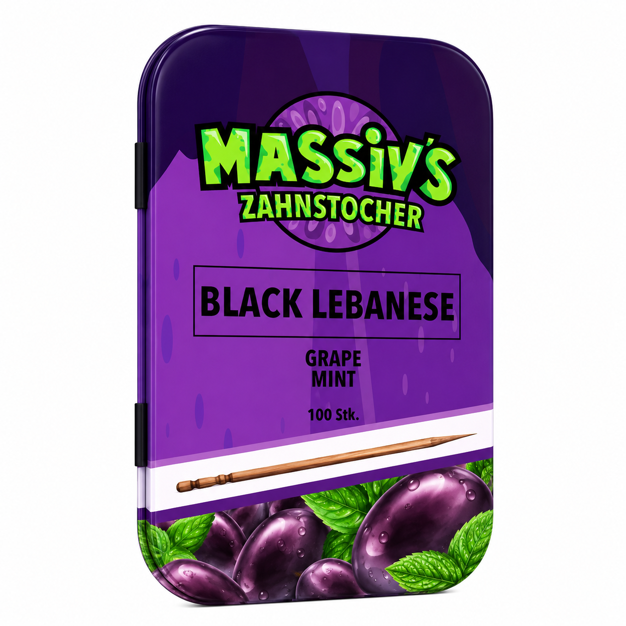 Massiv's Zahnstocher Grape Mint - Black Lebanese (10x100stck.)