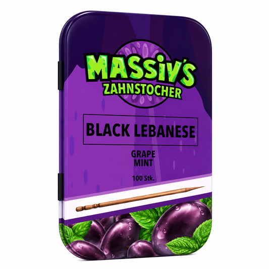 Massiv's Zahnstocher Grape Mint - Black Lebanese (10x100stck.)