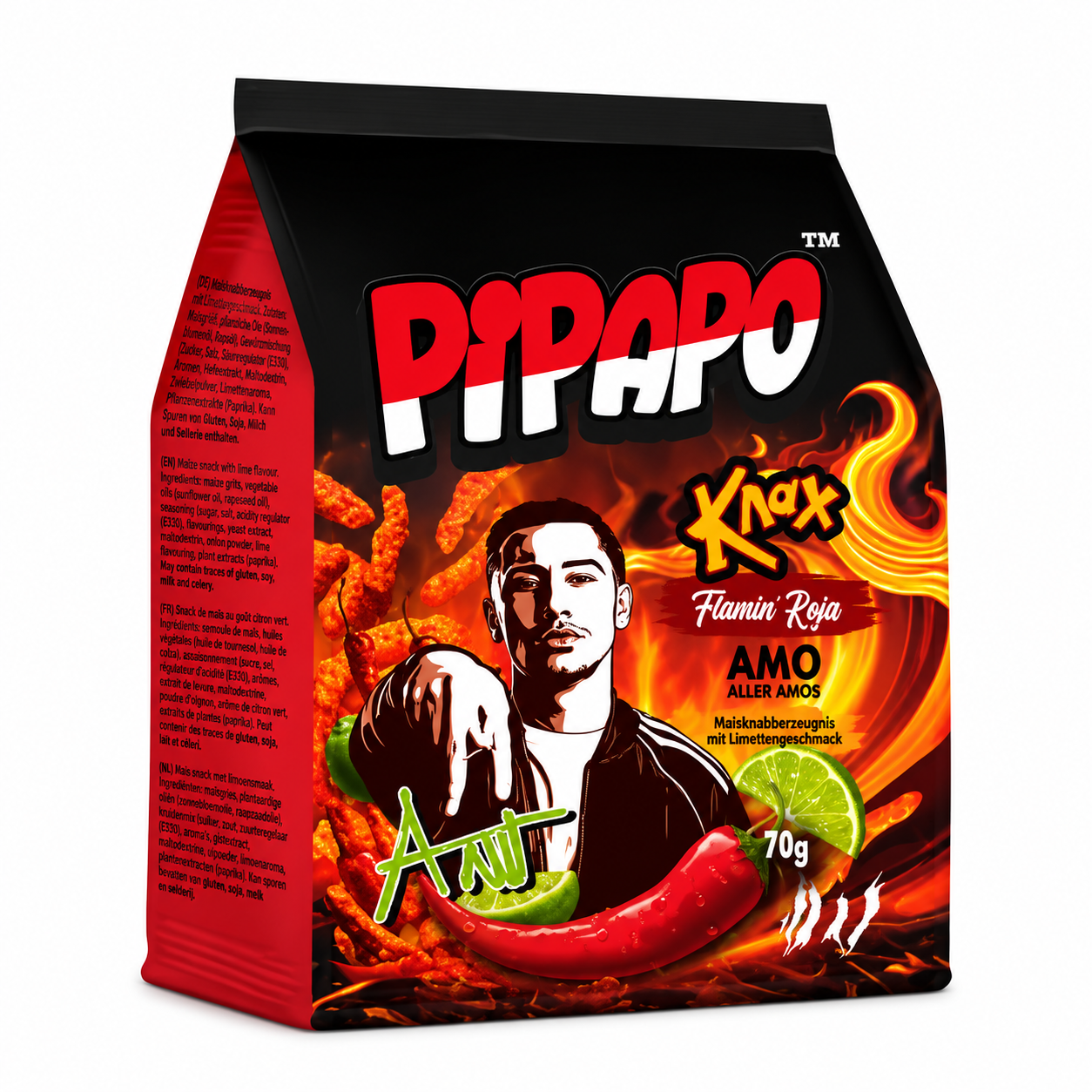 Pipapo AMO Knax Flama Roja (24x70g)
