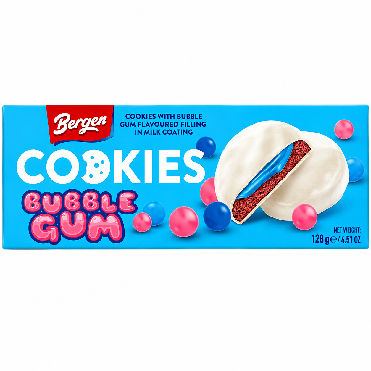 Bergen Bubble Gum Cookies (18x128g)