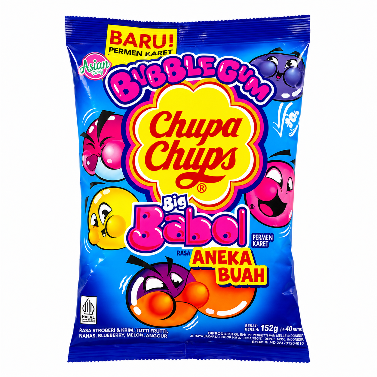 Chupa Chups Big Babol Assorted Fruits Asia (16x152g)