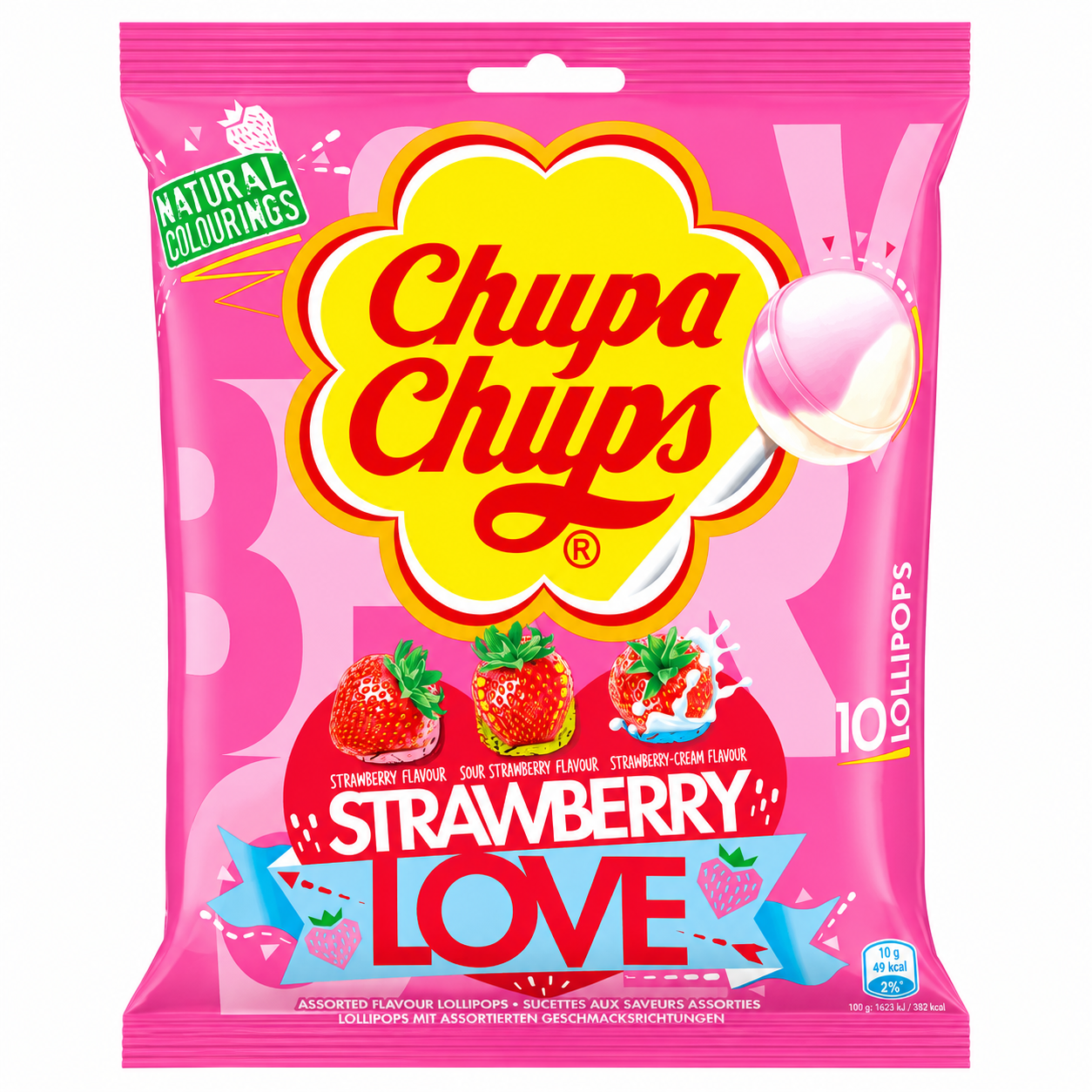 Chupa Chups Strawberry Love Lollipops (12x120g)