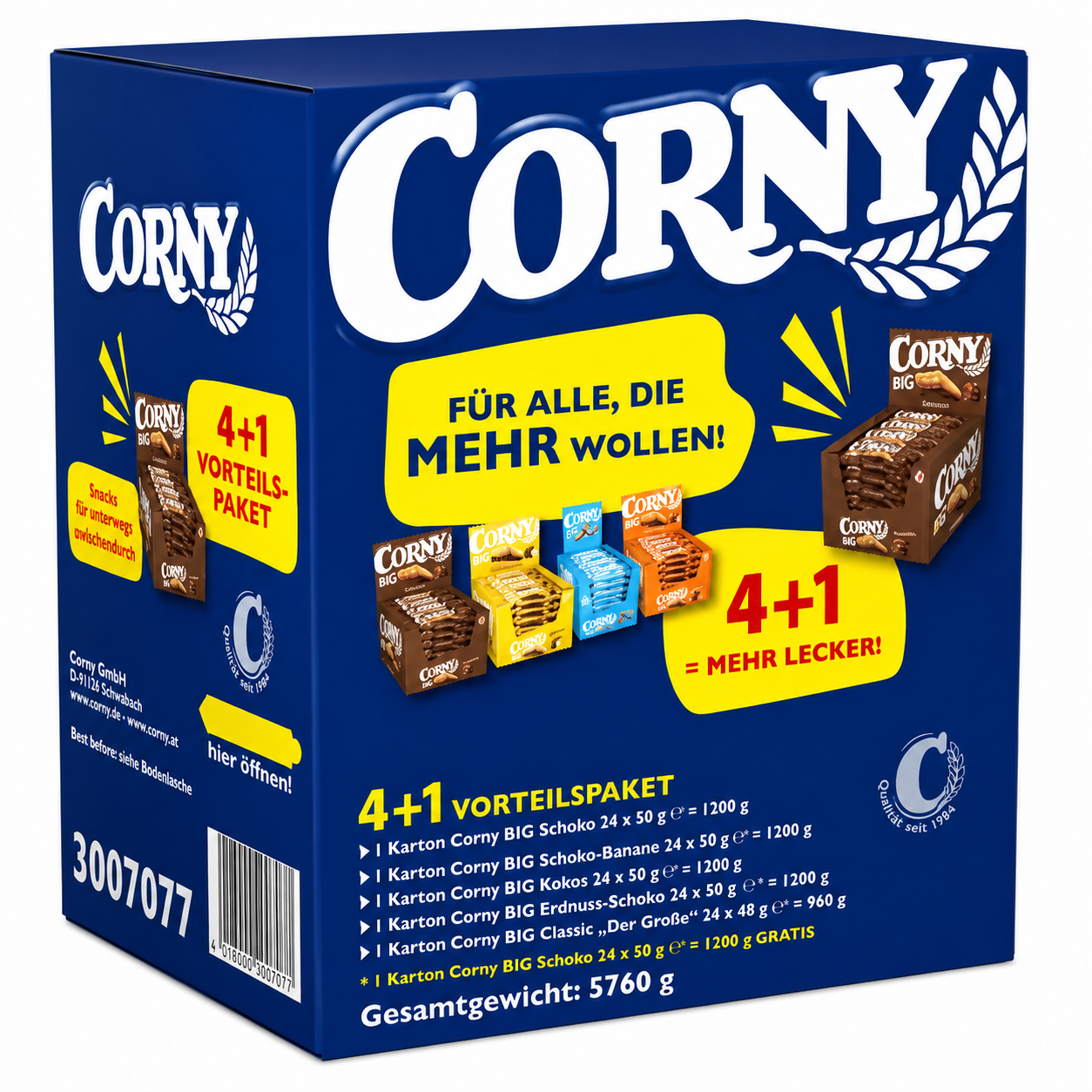 Corny Aktionspaket Mix 120 Riegel (120x50g)