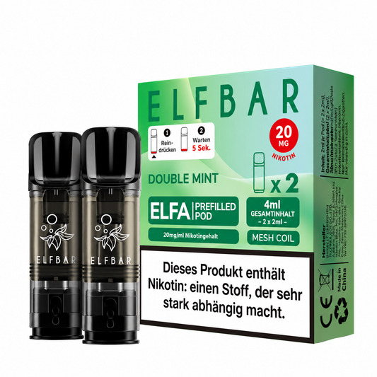 Elfbar ELFA Pods Double Mint 20mg/ml 2ml (10x2er Pack)