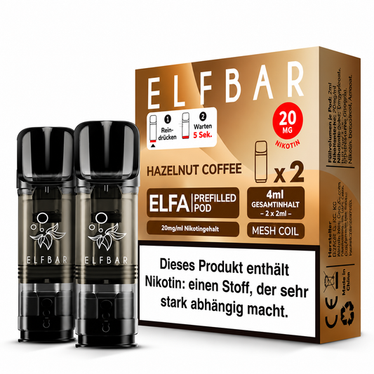 Elfbar ELFA Pods Hazelnut Coffee 20mg/ml 2ml (10x2er Pack)
