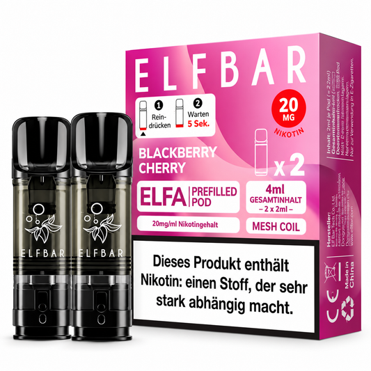 Elfbar ELFA Pods Blackberry Cherry 20mg/ml 2ml (10x2er Pack)