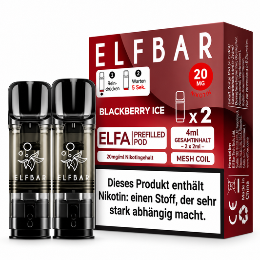 Elfbar ELFA Pods Blackberry Ice 20mg/ml 2ml (10x2er Pack)