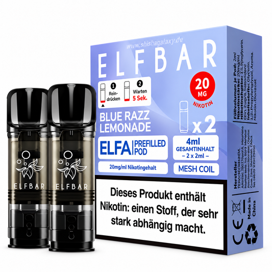 Elfbar ELFA Pods Blue Razz Lemonade 20mg/ml 2ml (10x2er Pack)