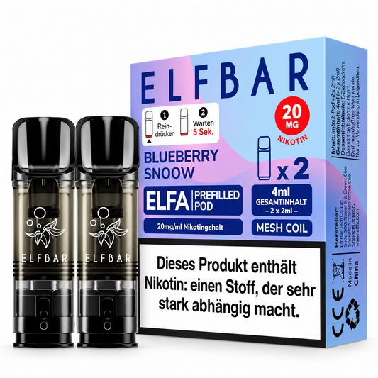 Elfbar ELFA Pods Blueberry Snoow 20mg/ml 2ml (10x2er Pack)