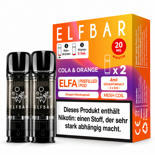 Elfbar ELFA Pods Cola Orange 20mg/ml 2ml (10x2er Pack)