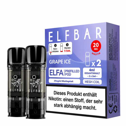 Elfbar ELFA Pods Grape Ice 20mg/ml 2ml (10x2er Pack)
