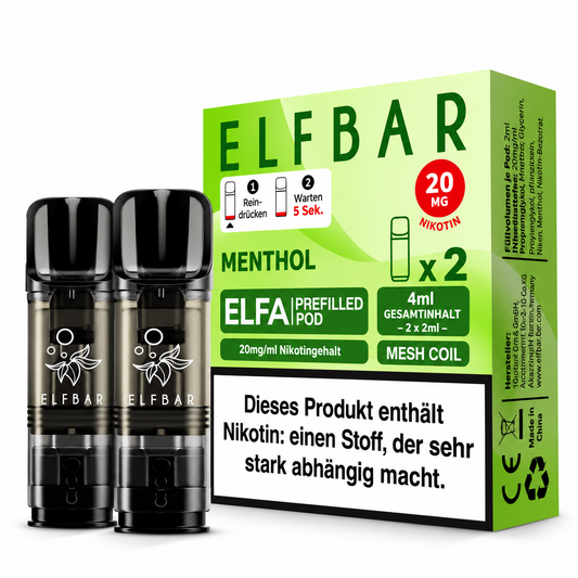 Elfbar ELFA Pods Menthol 20mg/ml 2ml (10x2er Pack)