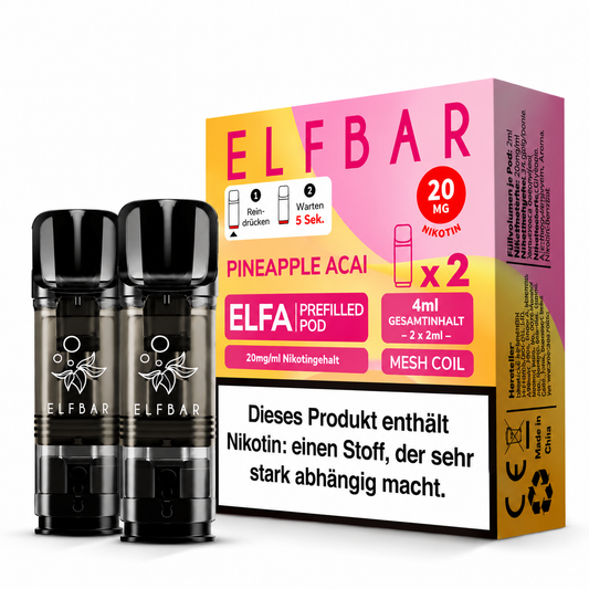 Elfbar ELFA Pods Pineapple Acai  20mg/ml 2ml (10x2er Pack)