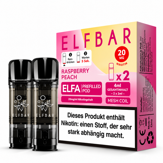 Elfbar ELFA Pods Raspberry Peach 20mg/ml 2ml (10x2er Pack)