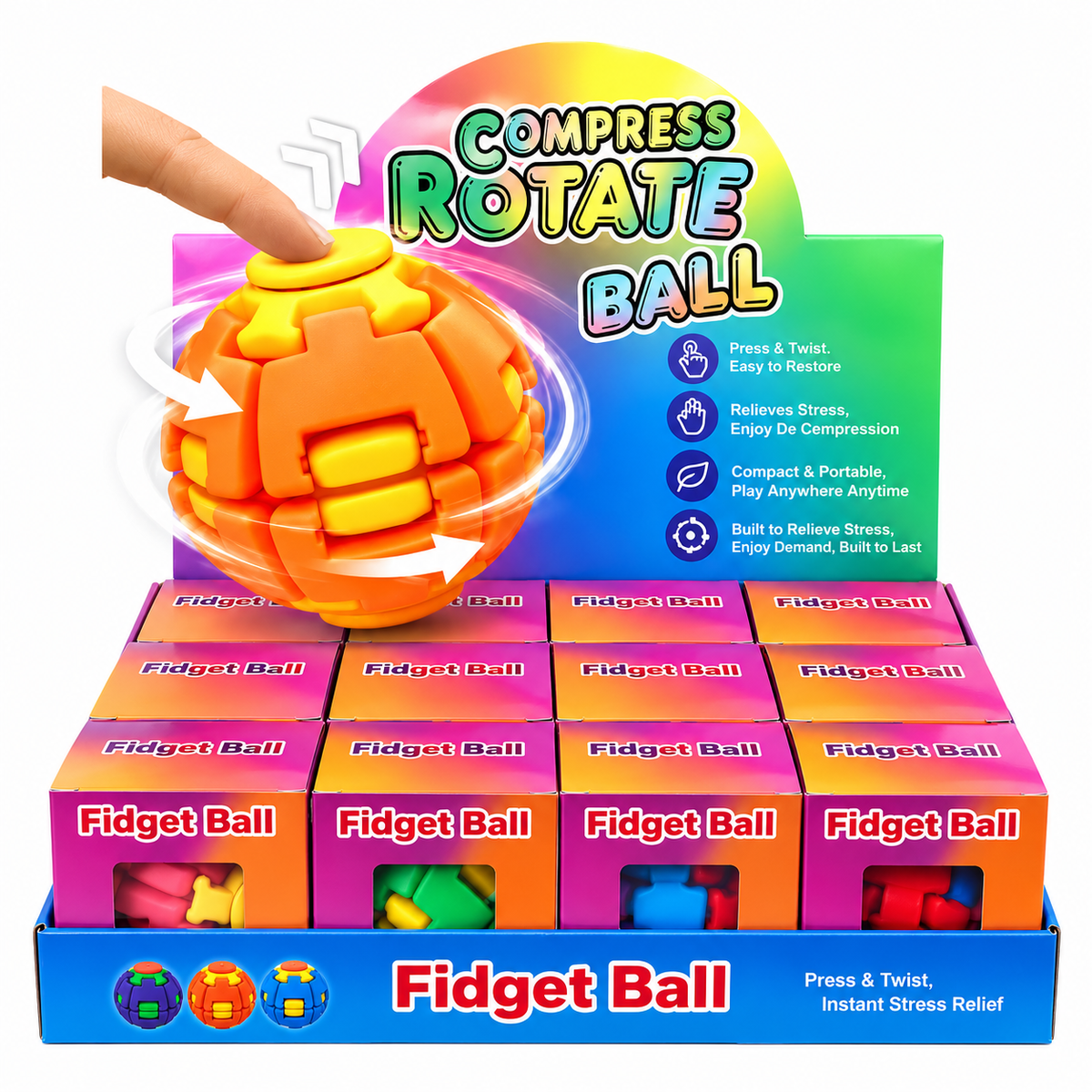 Fidget Spinner Ball (1x24er Pack)