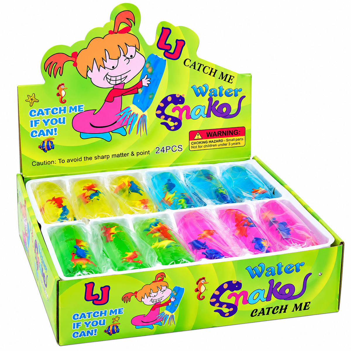 Flutschi-Wasser Röhre mit Dinos 4 Farben (1x24er Pack)