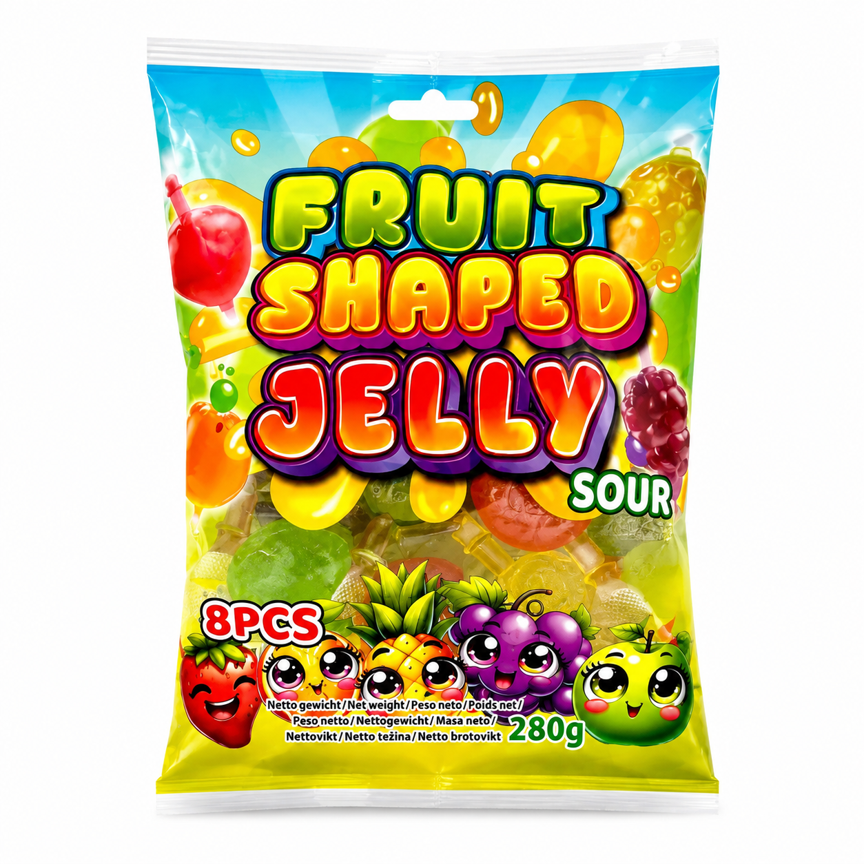 Fruit Shaped Jelly Sour Bag (24x280g)