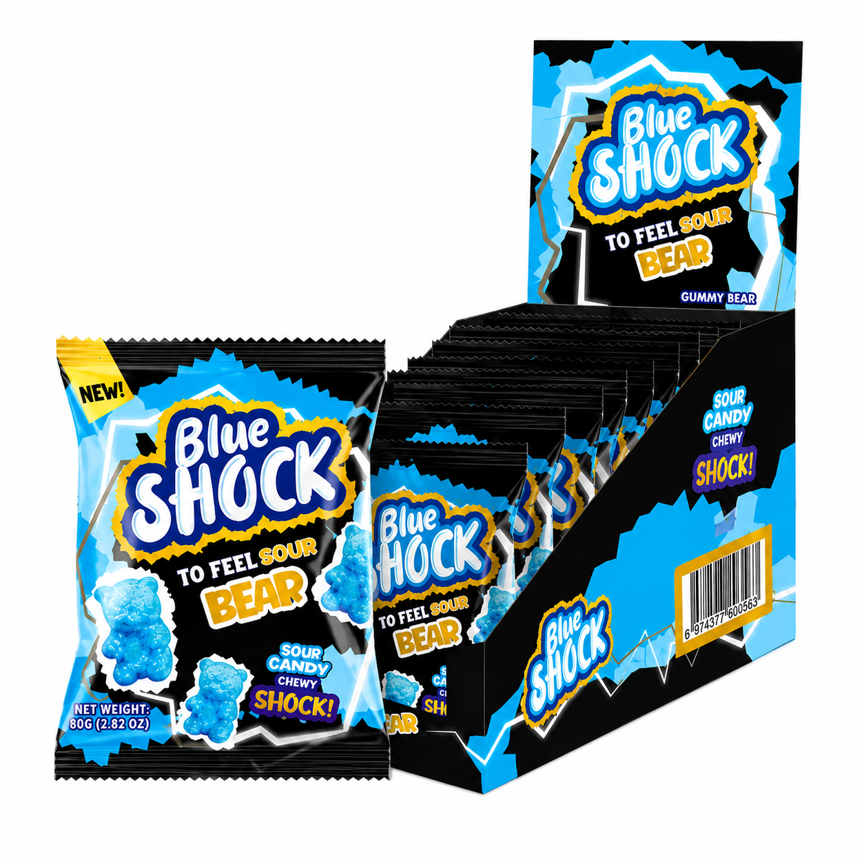 Halal Blue Shock Sour Bear (4x12x80g)