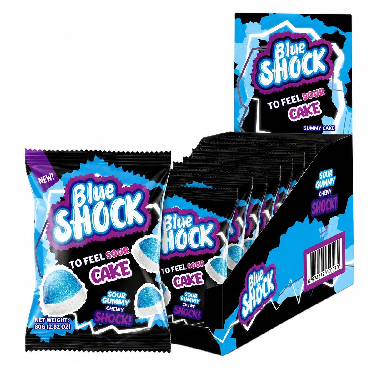 Halal Blue Shock Sour Cake (4x12x80g)