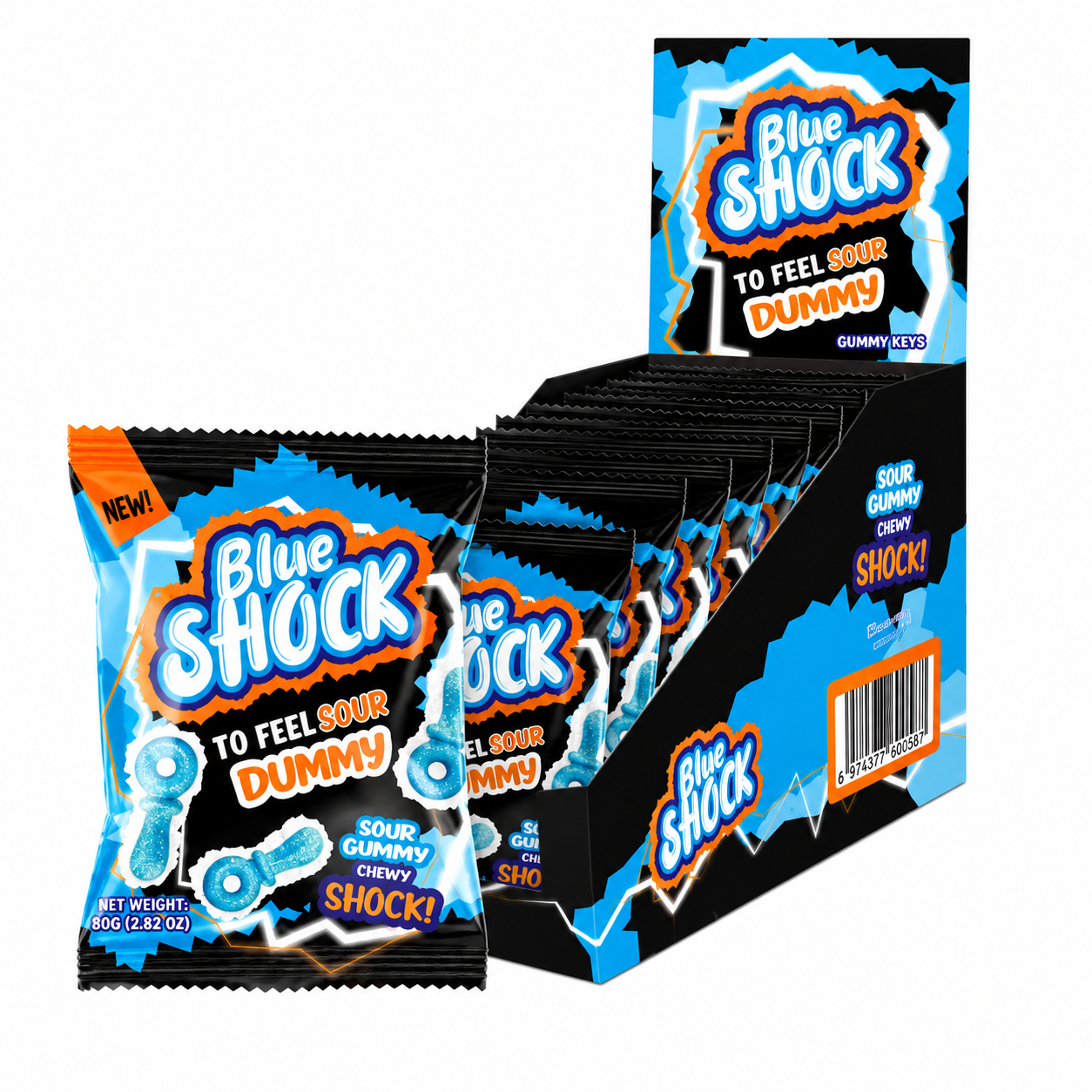 Halal Blue Shock Sour Pacifier (4x12x80g)