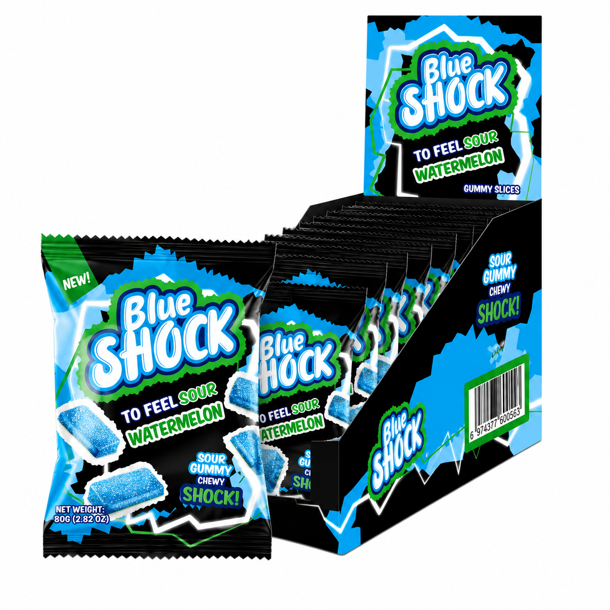 Halal Blue Shock Sour Watermelon Slices (4x12x80g)