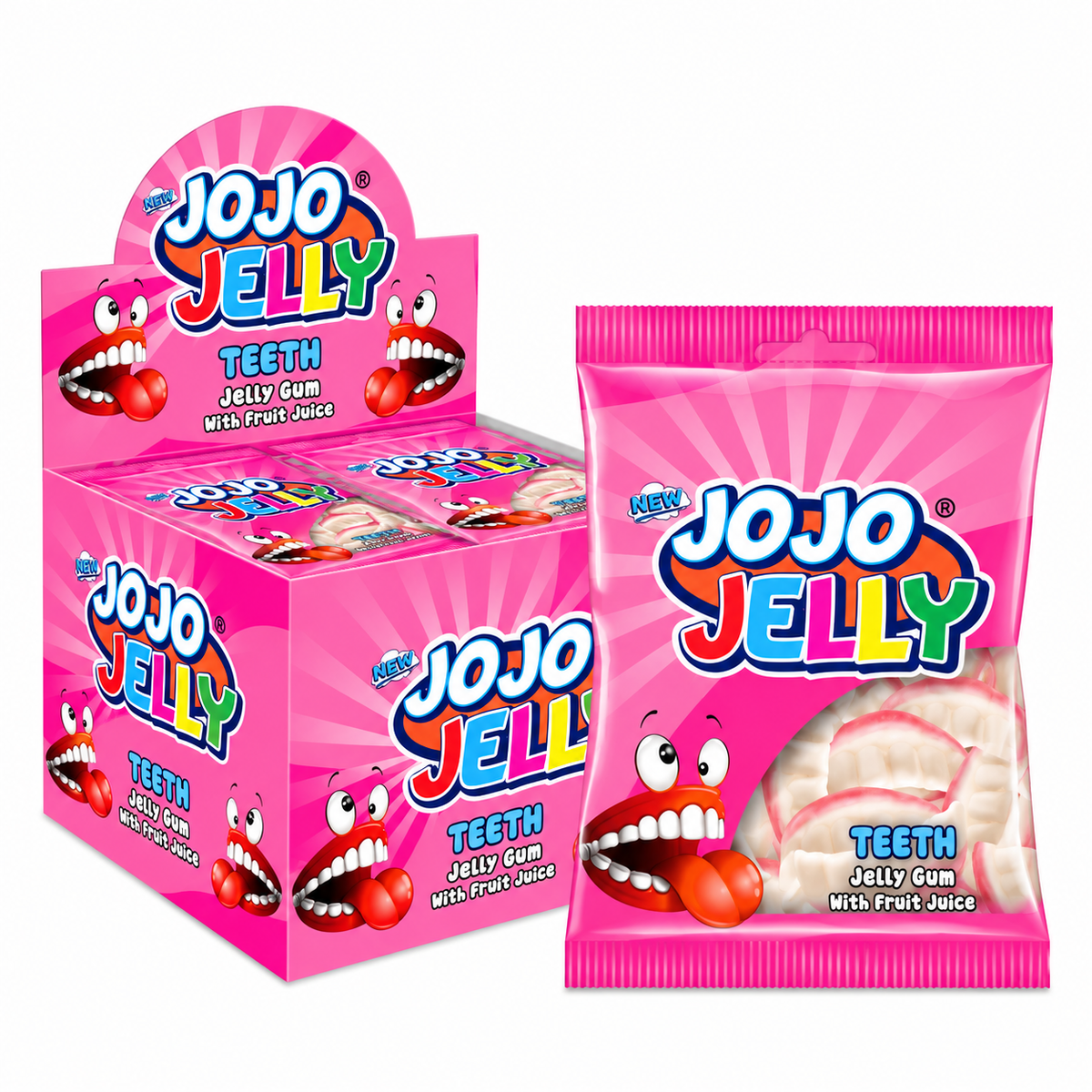 Halal Jojo Jelly Soft Candy Teeth (8x24x40g)