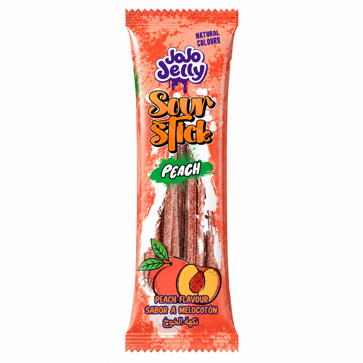 Halal Jojo Jelly Sour Stick Peach (12x24x20g)