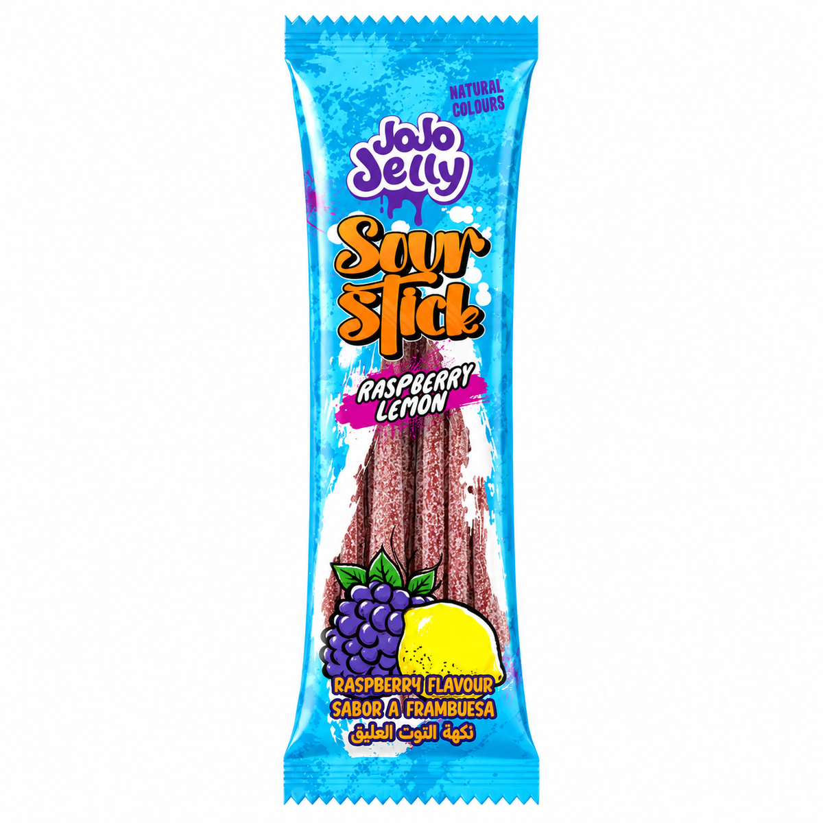 Halal Jojo Jelly Sour Stick Raspberry Lemon (12x24x20g)