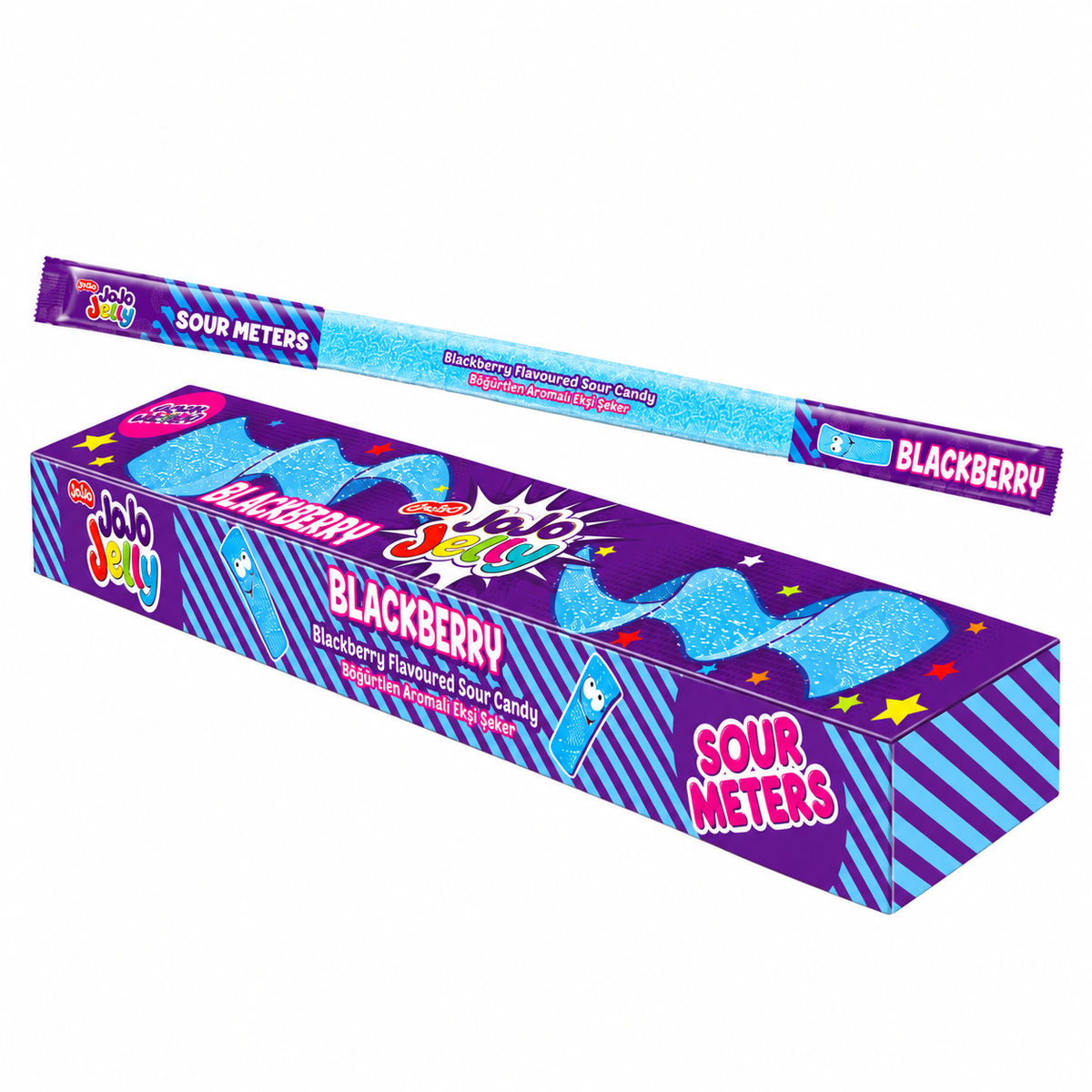 Jojo Jellly Sour Belt Meters Blackberry (12x48x15g)