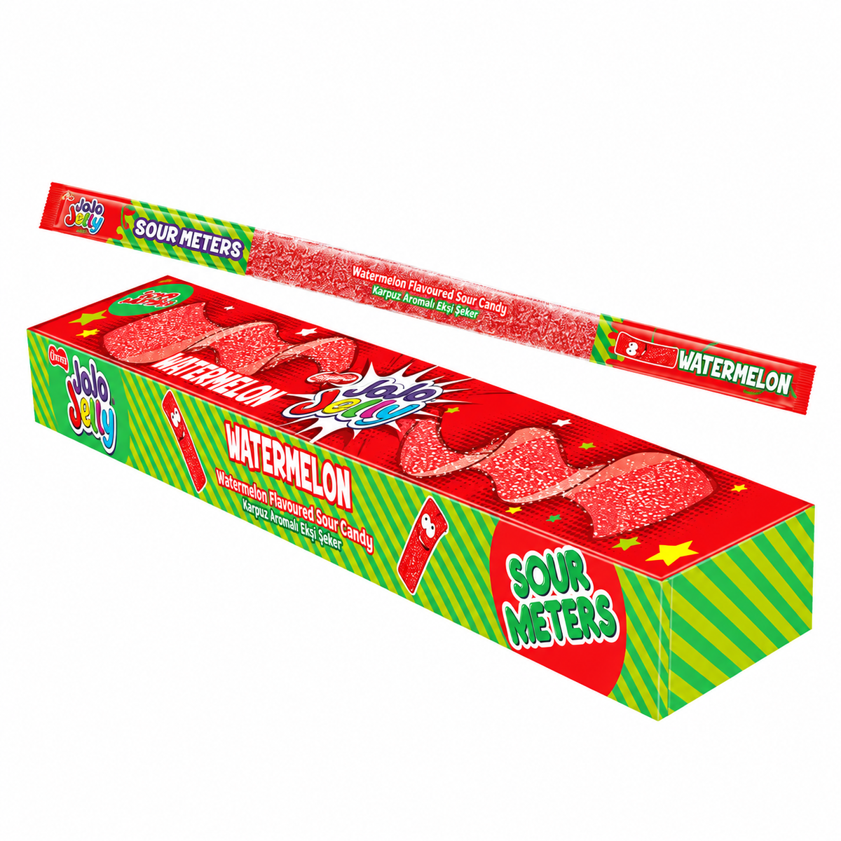 Jojo Jellly Sour Belt Meters Watermelon (12x48x15g)