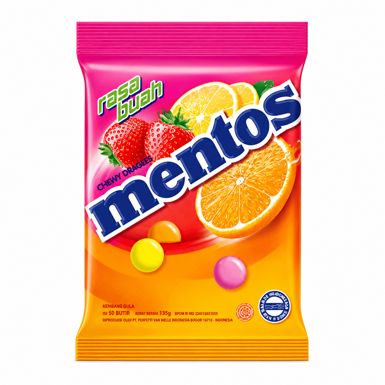 Mentos Candy Fruit Bag Asia (40x135g)