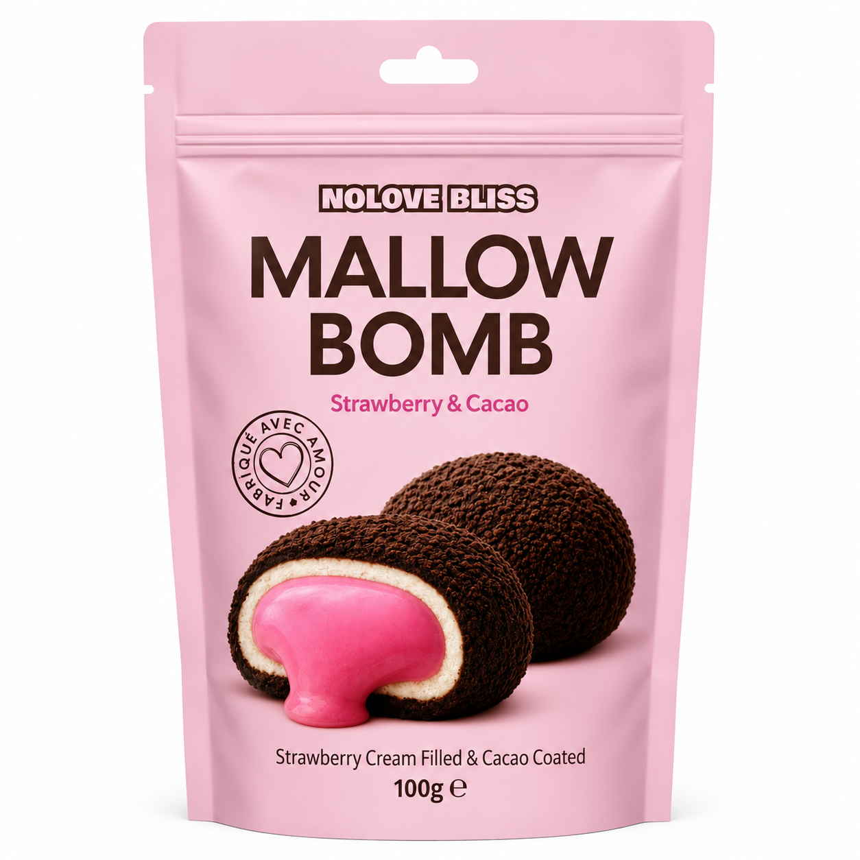 NOLOVE Bliss Mallow Bomb Strawberry & Cacao (24x100g)