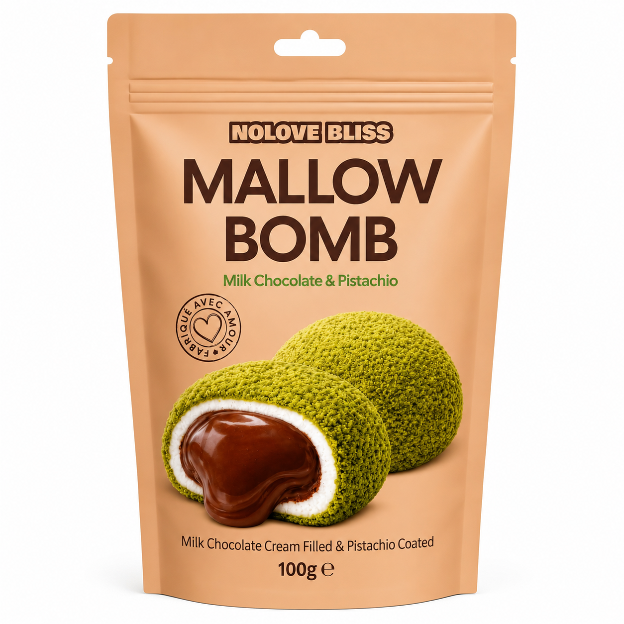 NOLOVE Bliss Mallow Bomb Milk Chocolate & Pistachio (24x100g)
